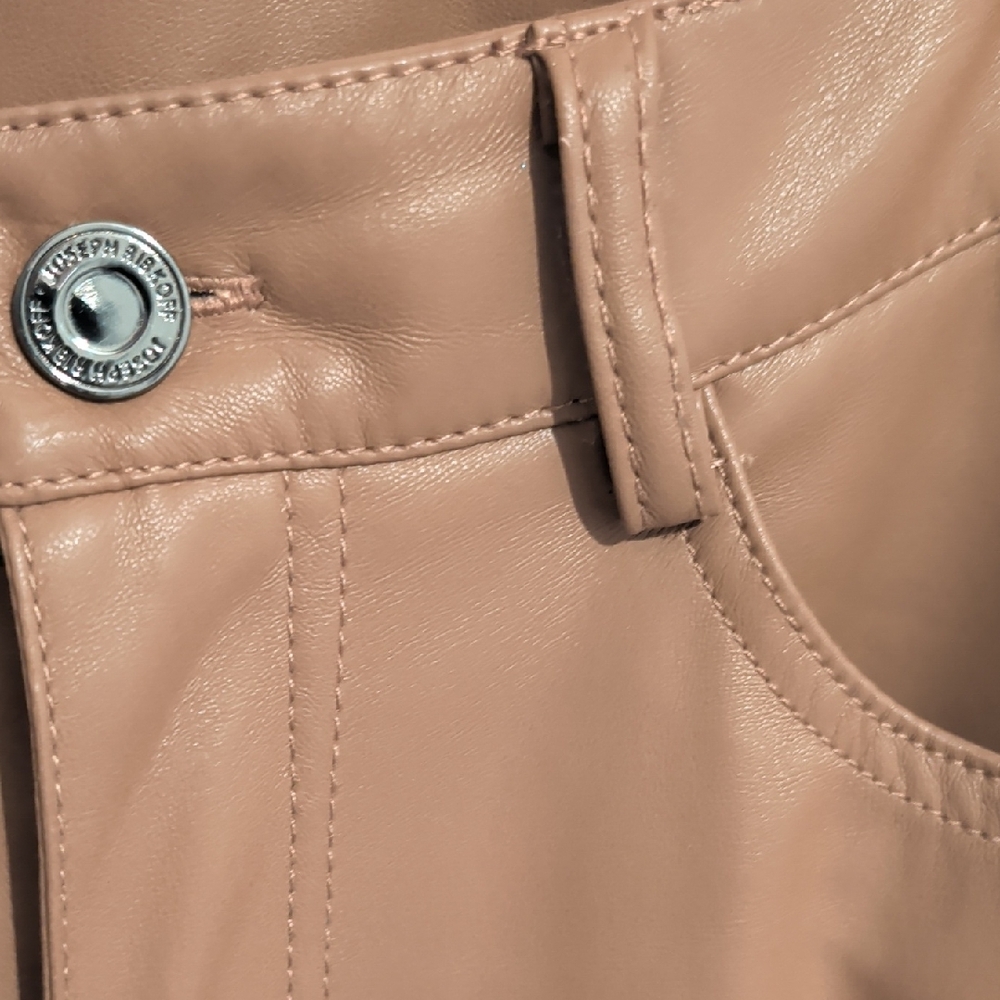 Joseph Ribkoff Tan Leather Jacket - Picture 2 of 5